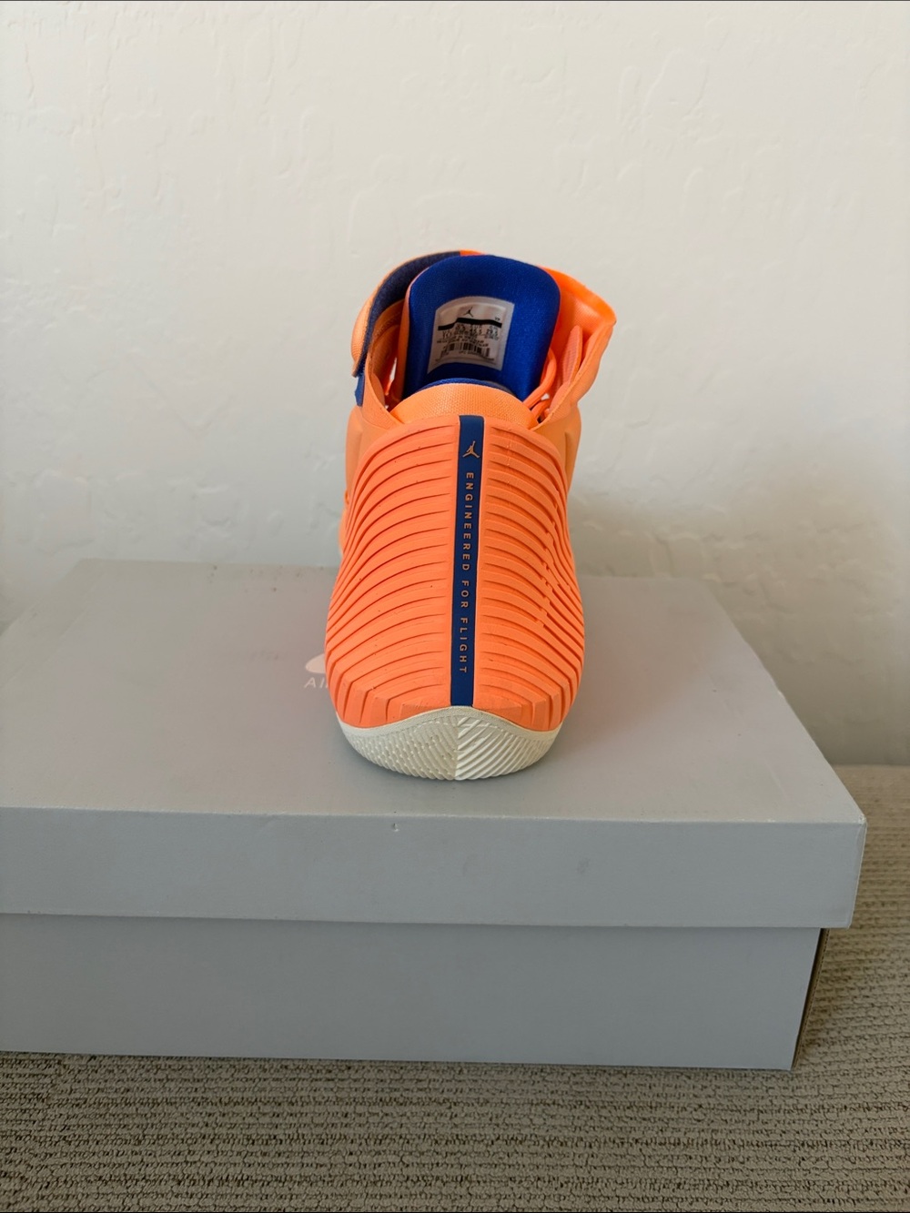 Nike Men's Bright Orange and Royal Blue High-Top Sneakers - Picture 3 of 3